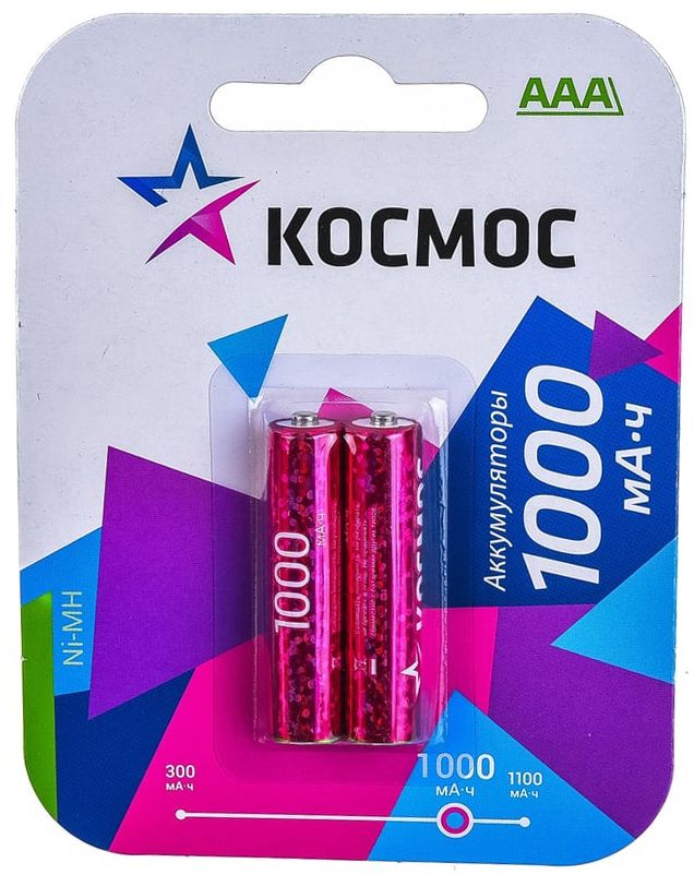 Батарейки R03 Ni-MH Космос, 2 шт - фото