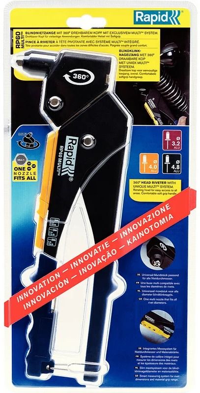 Заклепочник RP60 для вытяжных заклёпок 3,2 - 4,8 мм универсальная насадка поворотный 360° Rapid Multi 5001140 - фото