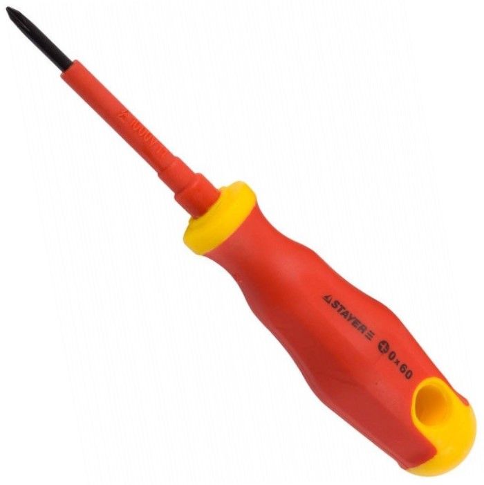 Отвертка крестовая диэлектрическая PH0х60 Stayer Electro 25142-0-06 - фото