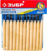 Набор резцов фигурных по дереву ЗУБР 18375-H12, сталь У8А, 12 предметов в блистере