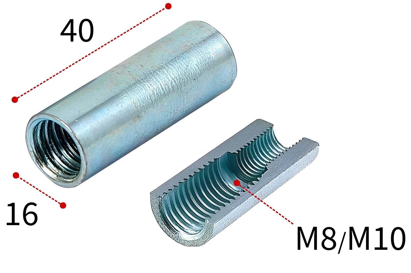 Муфта переходная М8/М10 40 мм MUPRO 113444 - фото