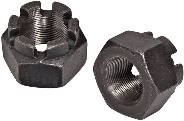 Гайка корончатая М24х2 DIN 935, класс прочности 6, без покрытия - фото