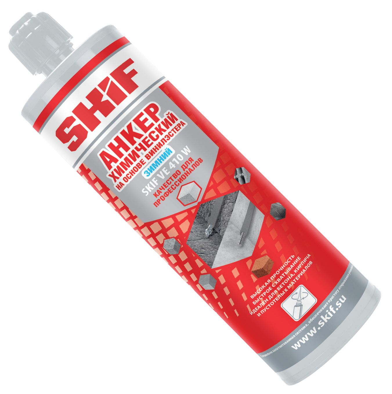 Изображение товара Анкер химический зимний 410 мл на основе винилэстера VE W Skif Изображение товара Анкер химический зимний 410 мл на основе винилэстера VE W Skif
