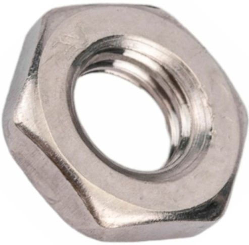 Гайка низкая с левой мелкой резьбой М10х1,25 с фаской DIN 439 LH, нержавеющая сталь А2 - фото