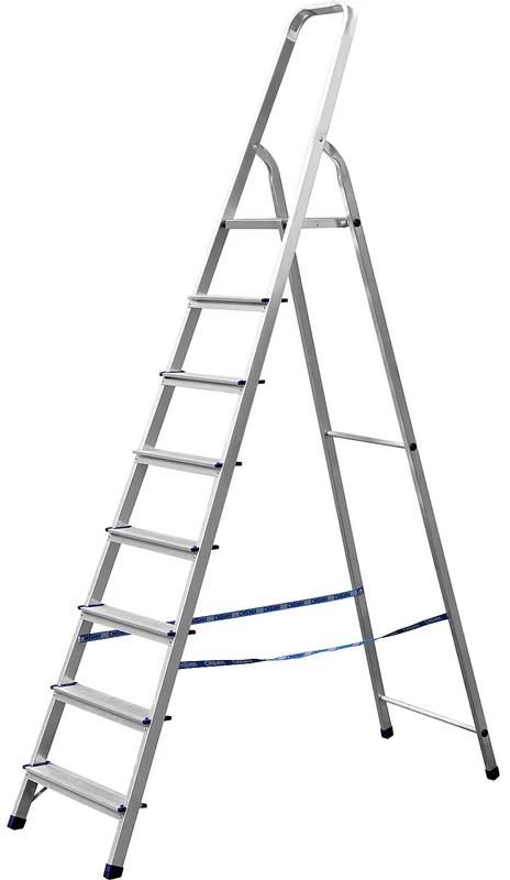 Стремянка 8 ступеней, 166 см СИБИН 38801-8, алюминий - фото