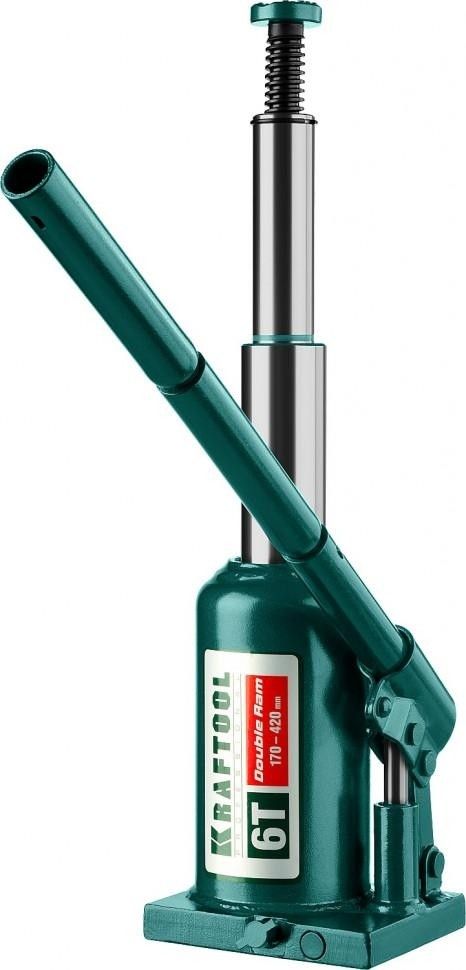 Домкрат гидравлический бутылочный телескопический Kraftool Double Ram - фото