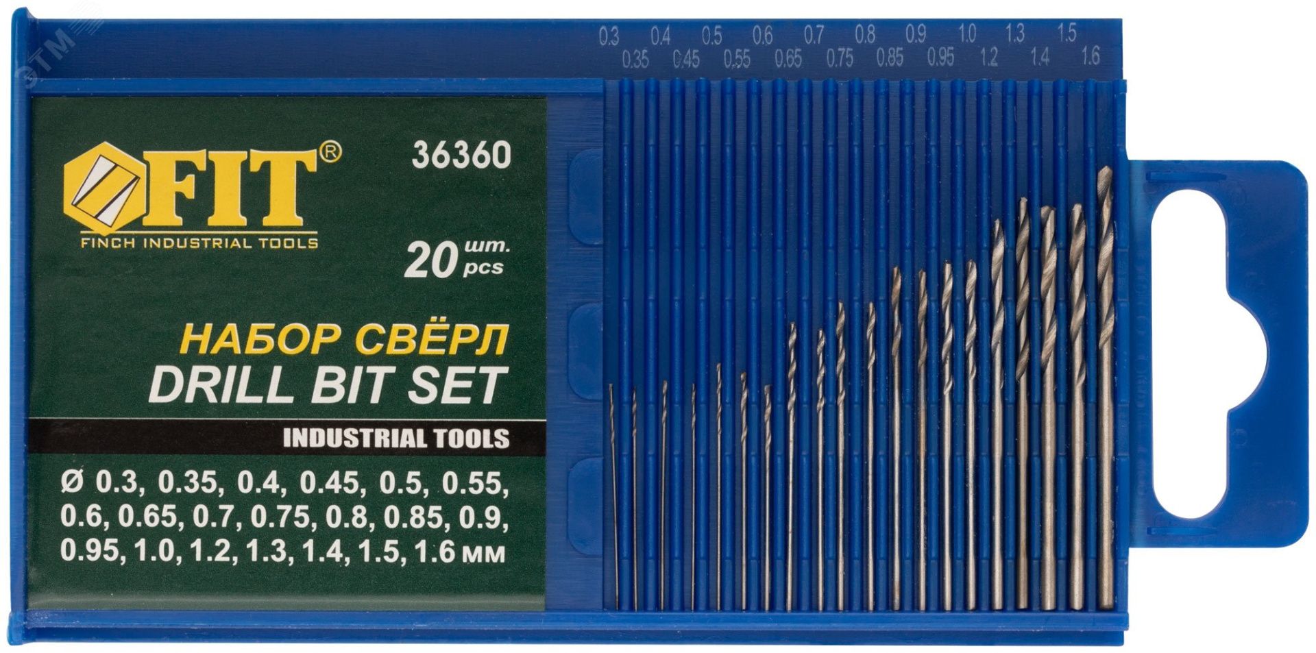 Изображение товара Набор сверл по металлу FIT Микро 36360 20 шт для точного сверления металлов и пластика