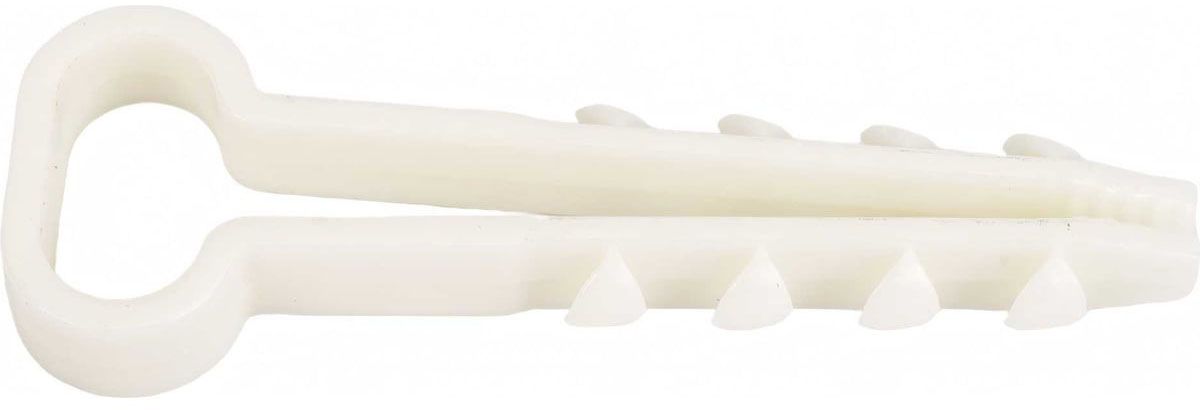 Дюбель хомут для плоского кабеля 12-6 белый 15-0455, нейлон - фото