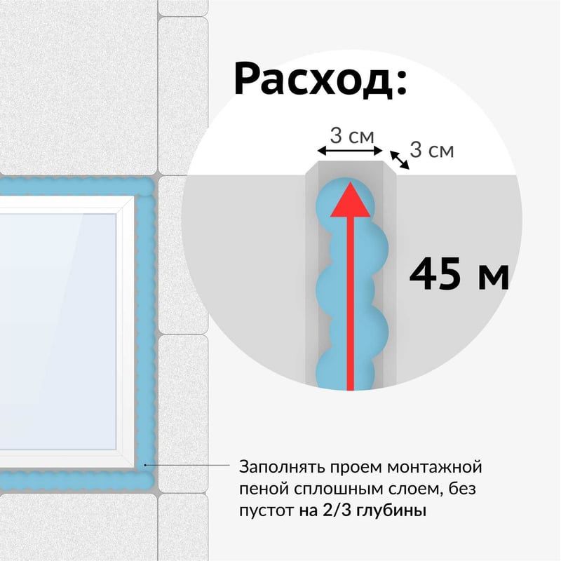 Пена монтажная полиуретановая Pur-o-flex 1000 мл Kudo 67952 - фото