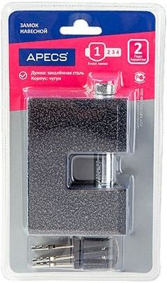 Замок навесной APECS PD-16-90-Blister, чугун - фото
