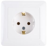 Розетка белая 1-м. СП 16А IP20 250В с заземлением Хит Systeme Electric RS16-134-B