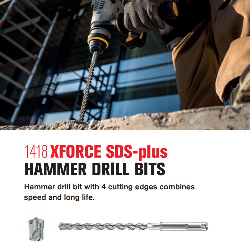 Бур по бетону 14х600/550 мм 4 твердосплавных резца с хвостовиком SDS-Plus Heller XForce 29025 - фото