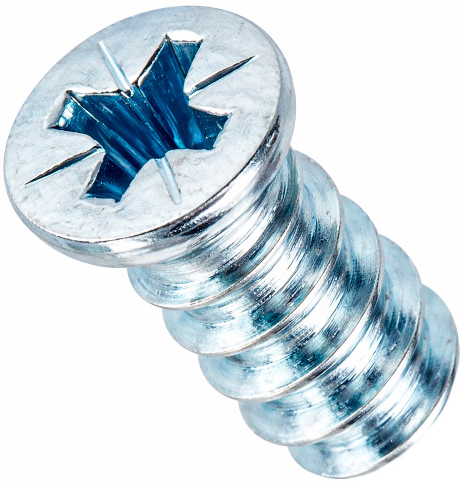 Евровинт с потайной головкой М6,3х9 мм, шлиц PZ2, оцинкованная сталь - фото