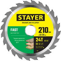Диск пильный по дереву Fast 210x32/30 мм, 24Т, Stayer 3680-210-32-24_z01