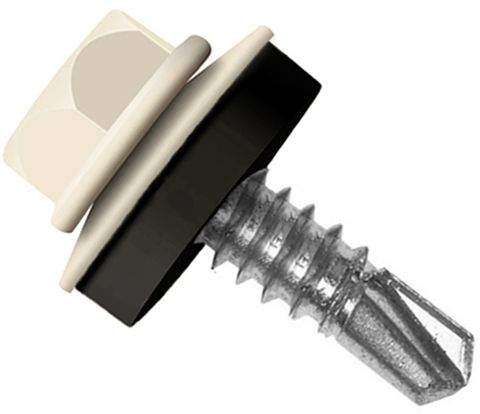 Саморез кровельный со сверлом 4,8х19 RAL 1013 жемчужно-белый - фото