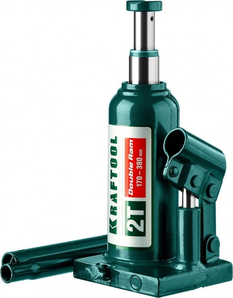 Домкрат гидравлический бутылочный телескопический 2 т 170-380 Kraftool Double Ram 43463-2 - фото