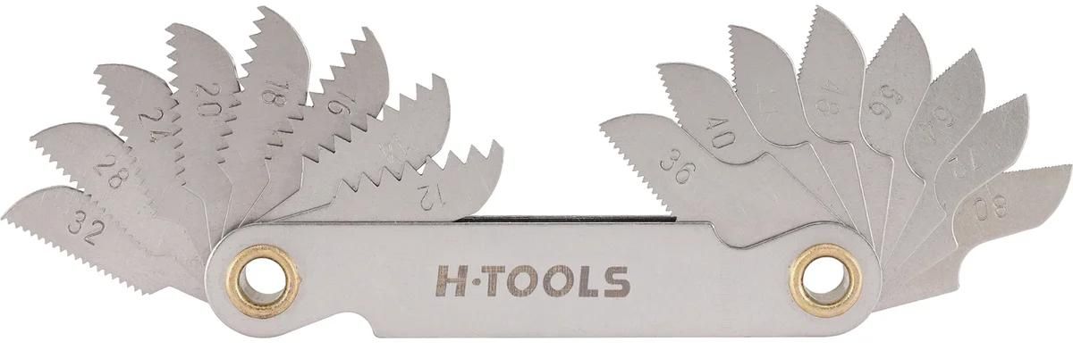 Резьбомер дюймовый UNF 12-80 Tpi, 16 шаблонов H-Tools 05001090 - фото