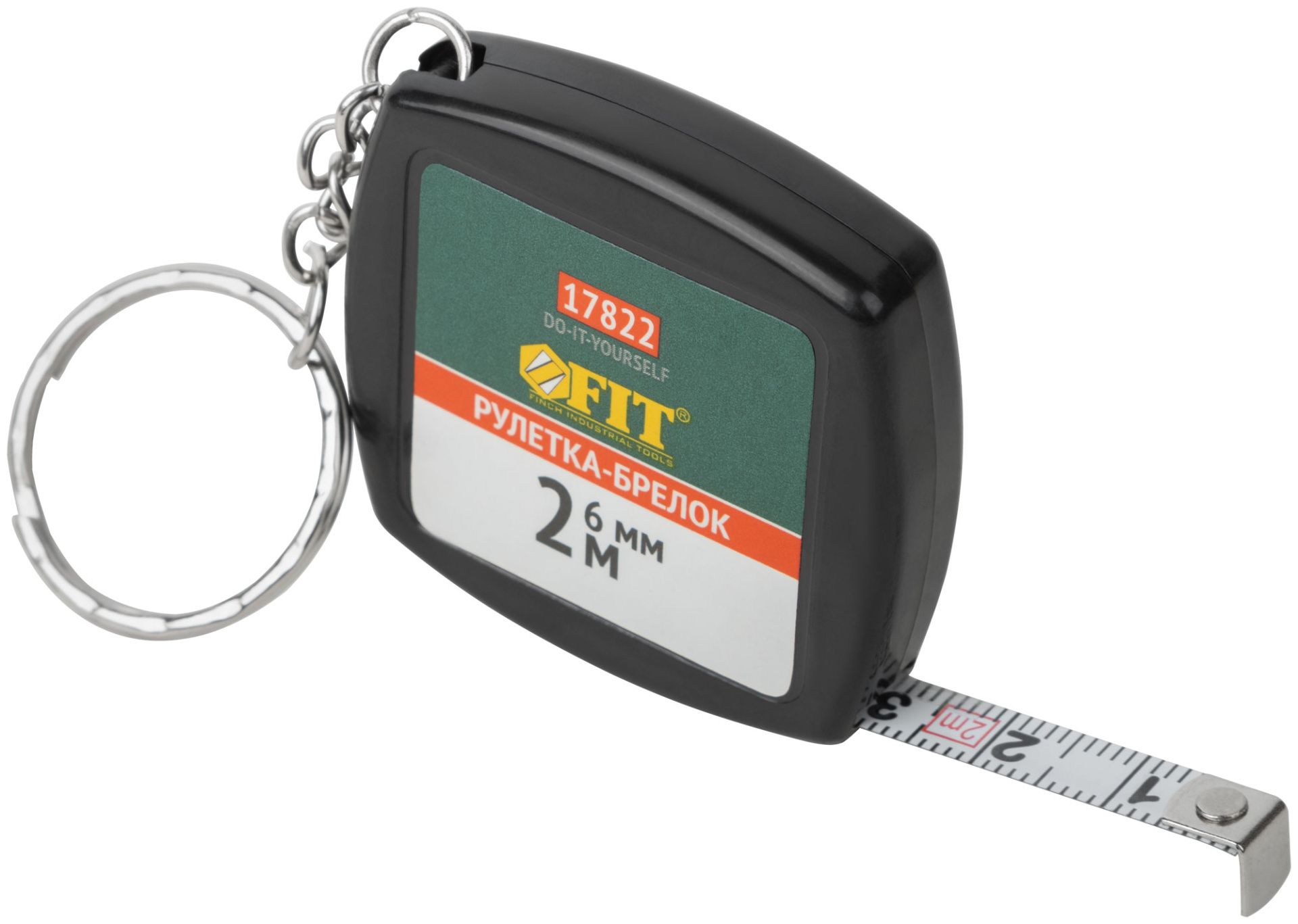 Рулетка-брелок 2 м х 6 мм FIT 17822 - фото