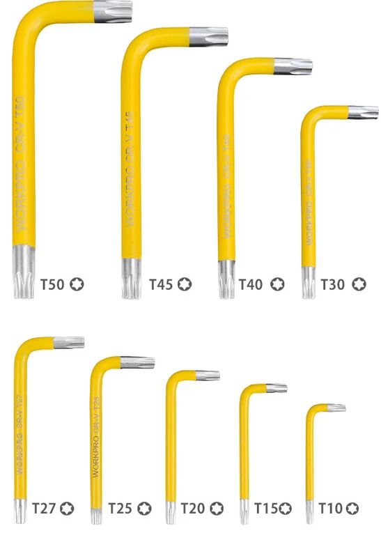 Набор ключей TORX в держателе Т10-Т50 Workpro WP222009, 9 штук - фото