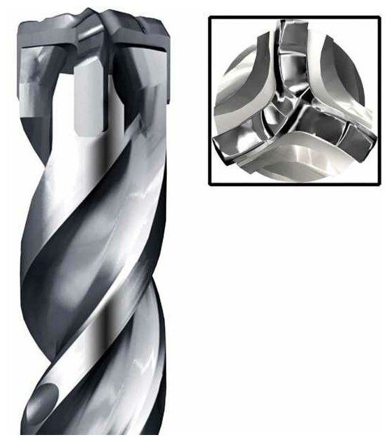 Набор буров по бетону 5, 6, 8 х 110 мм 6, 8, 10, 12 х 160 мм с хвостовиком SDS-plus Heller Trijet 26813, 7 предметов - фото