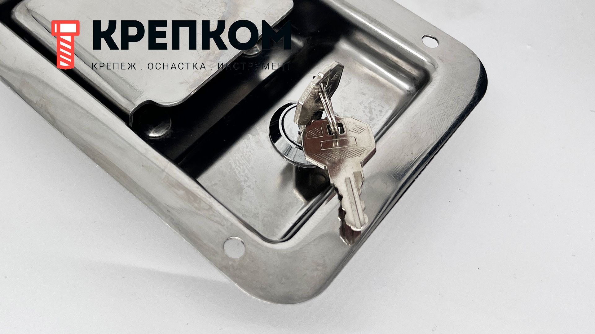 Замок внутренний с защелкой и ключом N64, нержавеющая сталь - фото