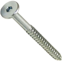 Саморез мебельный с плоской головкой и внутренним шестигранником 6,3х50 мм, белый цинк