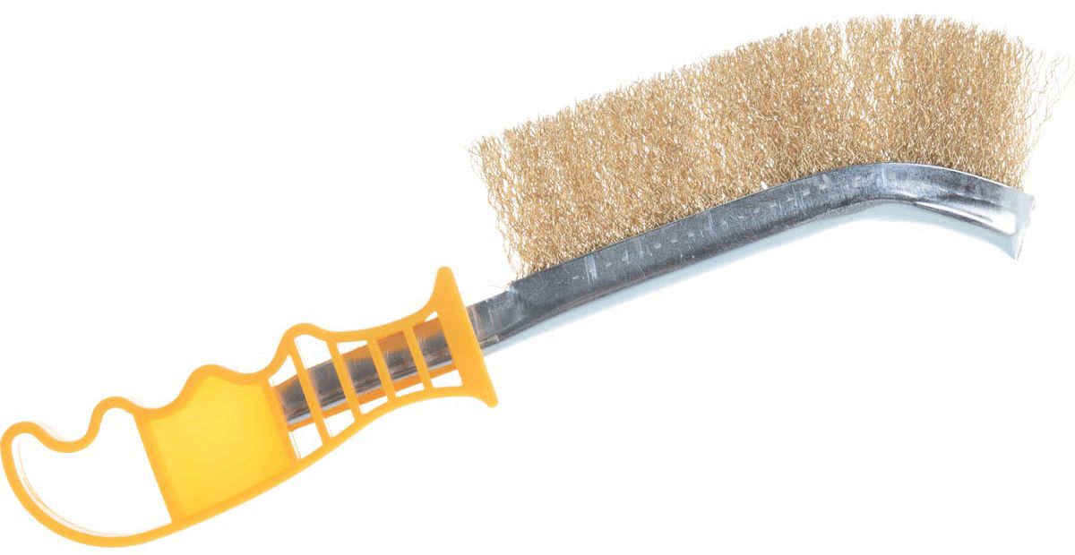 Щетка ручная латунированная с пластиковой рукояткой Master Stayer 3508 - фото