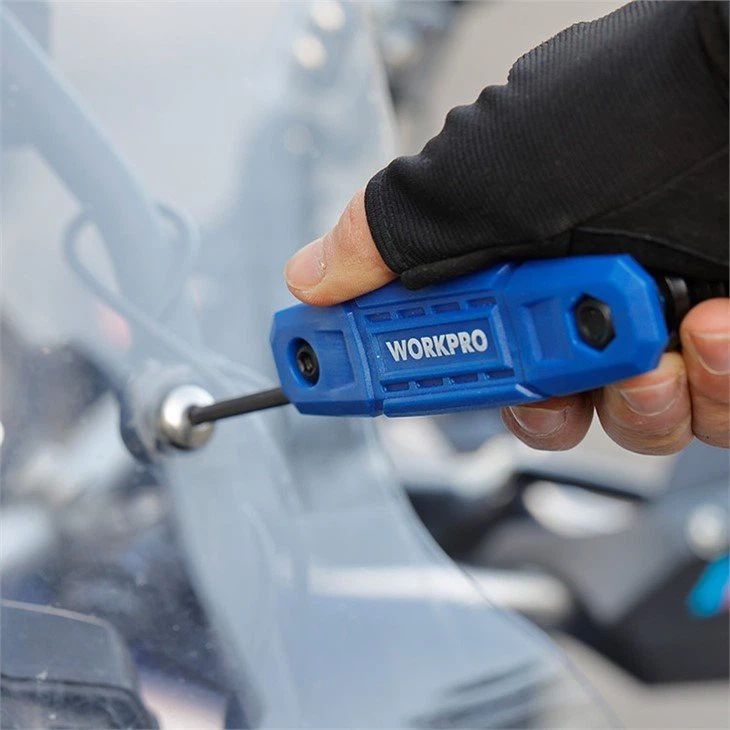 Набор складных шестигранных ключей 1,5-8 мм Workpro WP222031, 8 штук - фото