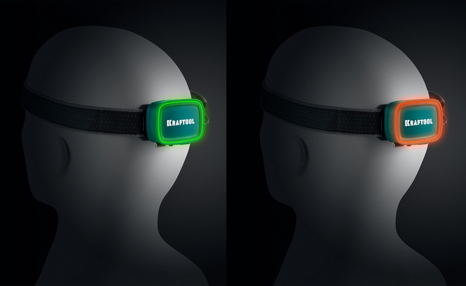 Фонарь налобный аккумуляторный, 500 лм, 5 режимов, 1000мАч, 3ААА KH-10 Hybrid power Kraftool 56452 - фото