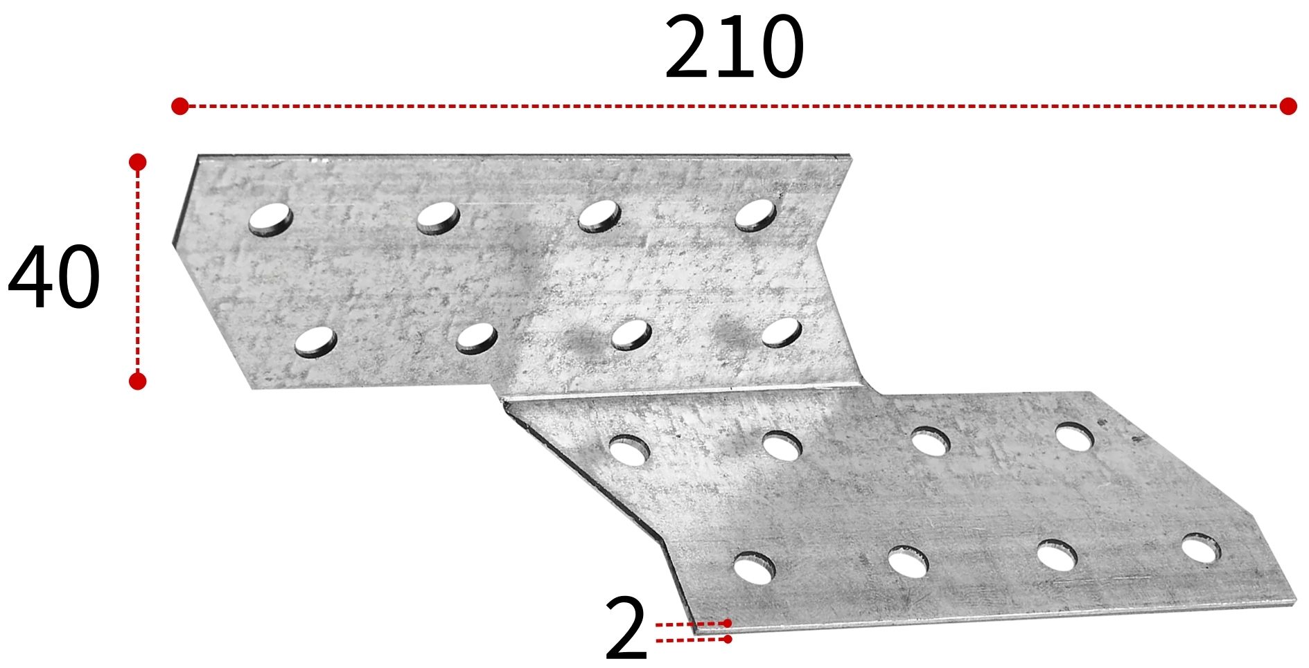 Держатель балки DB СПК 40х210х40 (левый), оцинкованная сталь - фото
