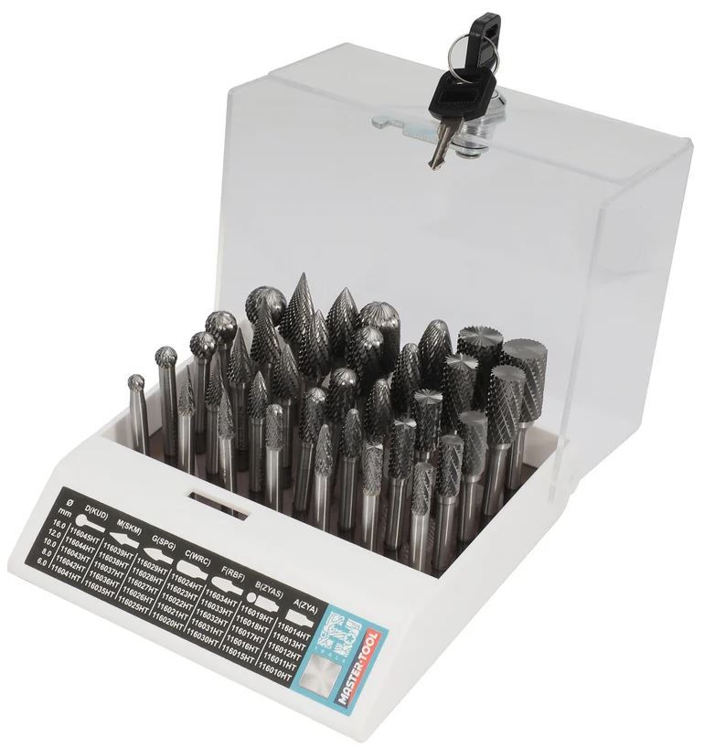 Набор борфрез твердосплавных 6-16 мм H-Tools 116008HT, 35 шт - фото