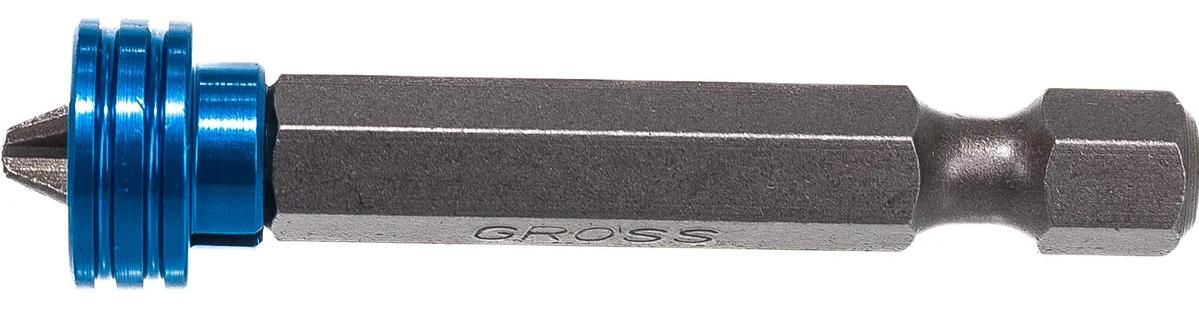 Бита с ограничителем и магнитом PH2x50 мм Gross 11456, сталь S2 - фото