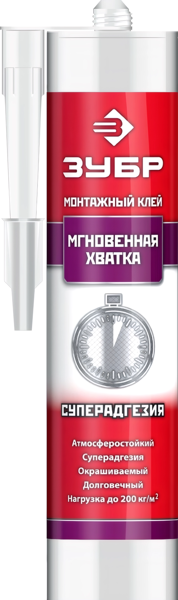 Изображение товара Клей монтажный мгновенный 300 мл ЗУБР 41334 прозрачный для ремонтов и облицовки