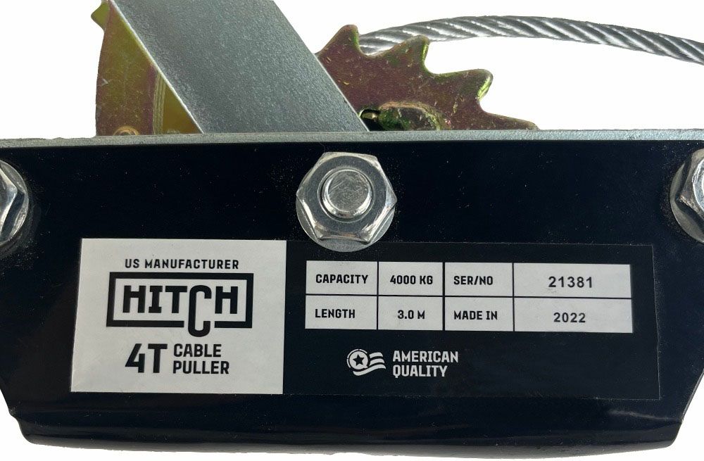 Лебедка рычажная гаражная CP 4002, 4 т, канат 3 м, двойной храповый механизм HITCH SZ073186 - фото