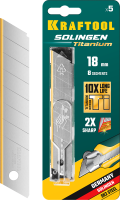 Лезвия сегментированные 18 мм 8 сегментов Solingen Titanium Kraftool 09605-TIN-18-S5, 5 шт