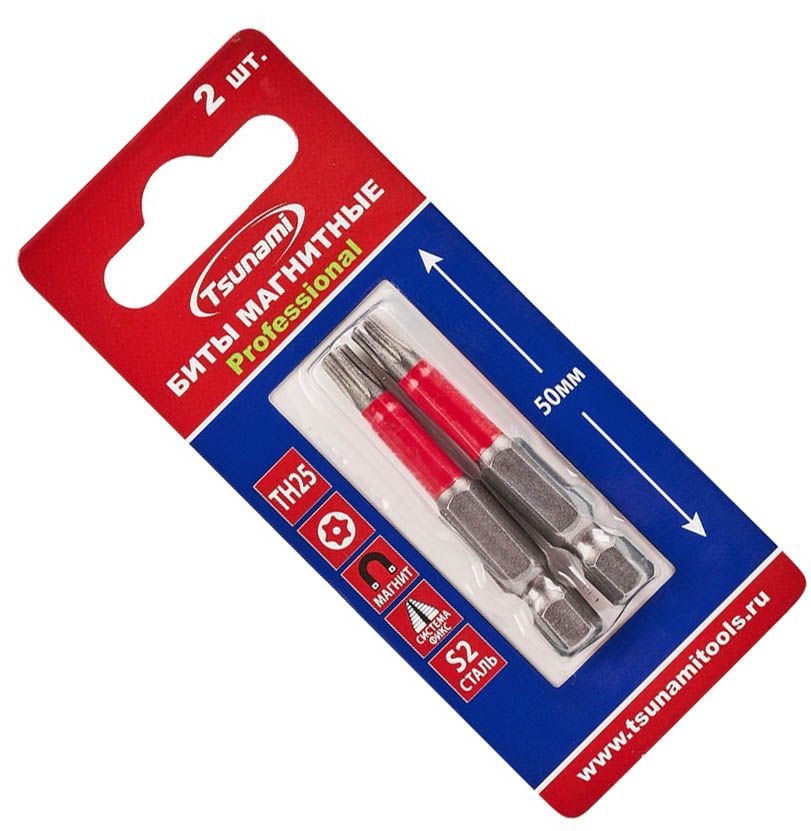 Набор бит TX25 50 мм Professional Tsunami T2602001TH25050 - фото