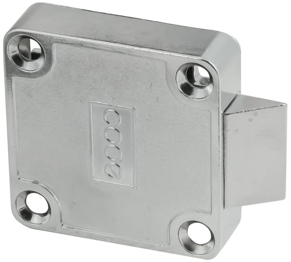 Замок мебельный автомат 19х22 мм LOCK 338 CR 3466, хромированный - фото