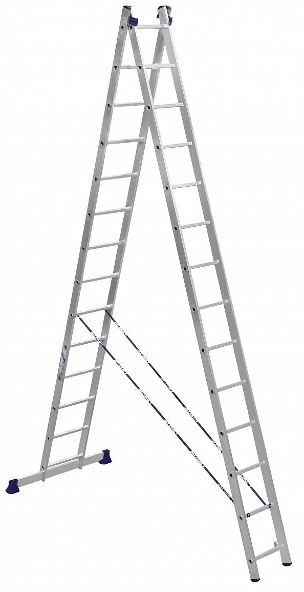 Изображение товара Двухсекционная лестница 2х14 Алюмет H2 5214 алюминий