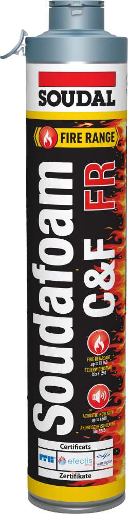 Изображение товара Огнестойкая монтажная пистолетная пена Soudal SOUDAFOAM FR CLICK & FIX 750 мл 119260