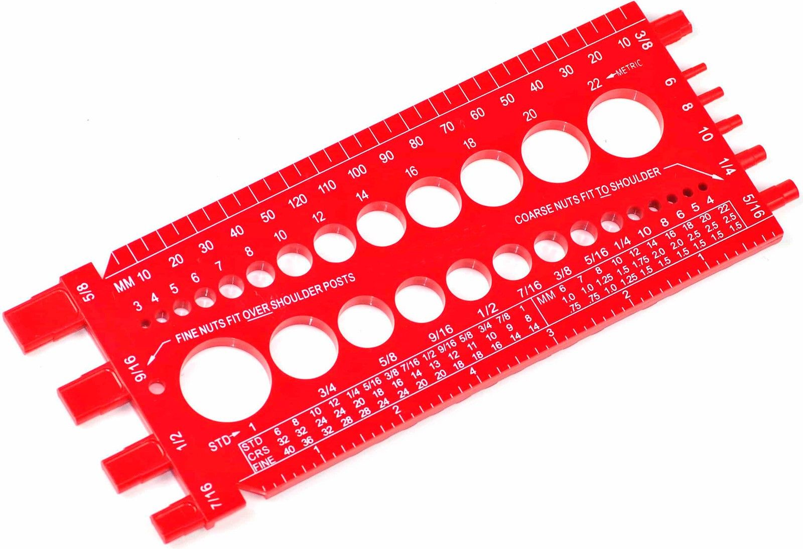Резьбовой шаблон, линейка для определения резьбы (метрическая/дюймовая), красная