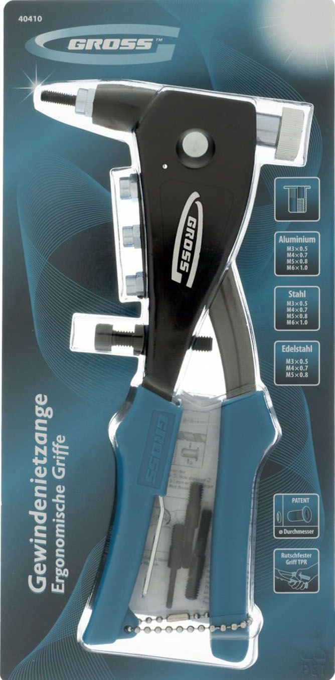 Заклепочник ручной для резьбовых заклепок М3-М6, Gross 40410 - фото