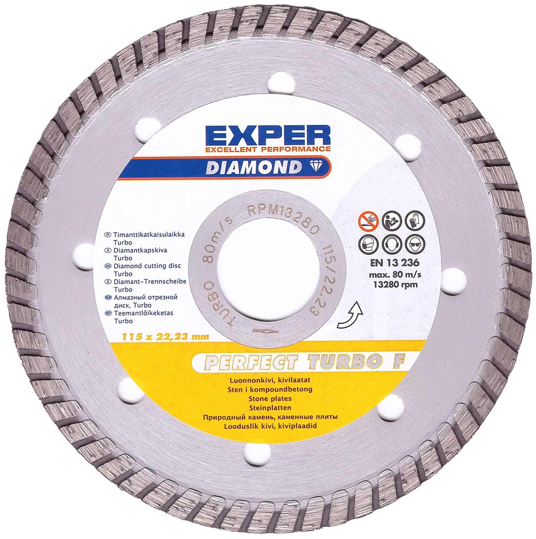 Диск алмазный по бетону и камню 115х2,2х7х22,23 EXPER (DRONCO) Perfect Turbo F 4110460-588