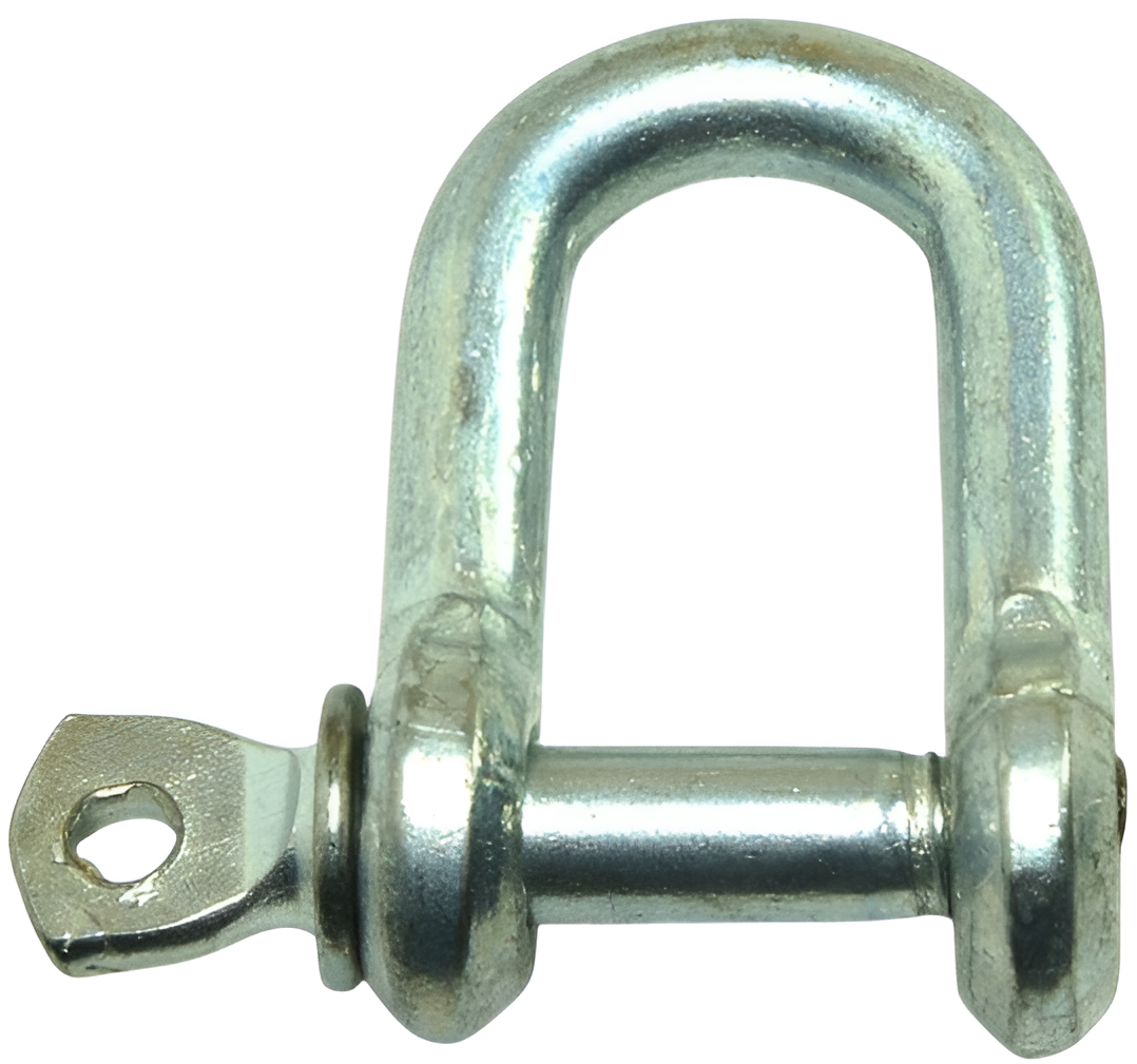 Скоба прямая D-образная, оцинкованная сталь - фото