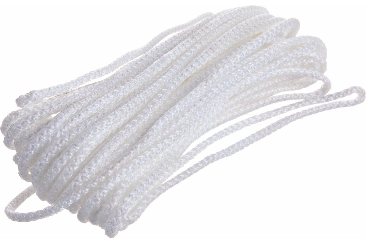 Шнур вязаный полипропиленовый с сердечником СИБИН, белый - фото