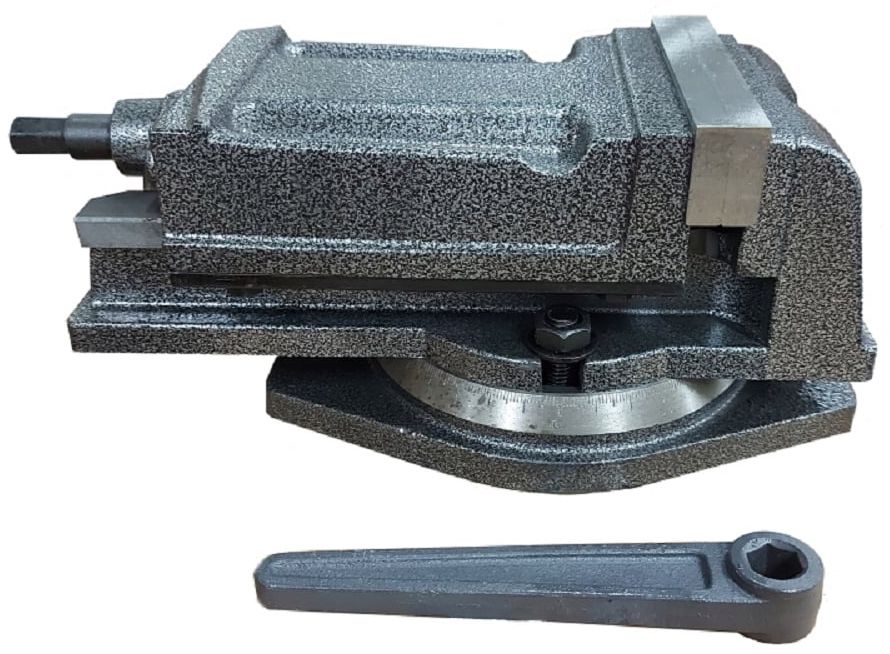 Тиски станочные поворотные с закрытым винтом РИ - фото