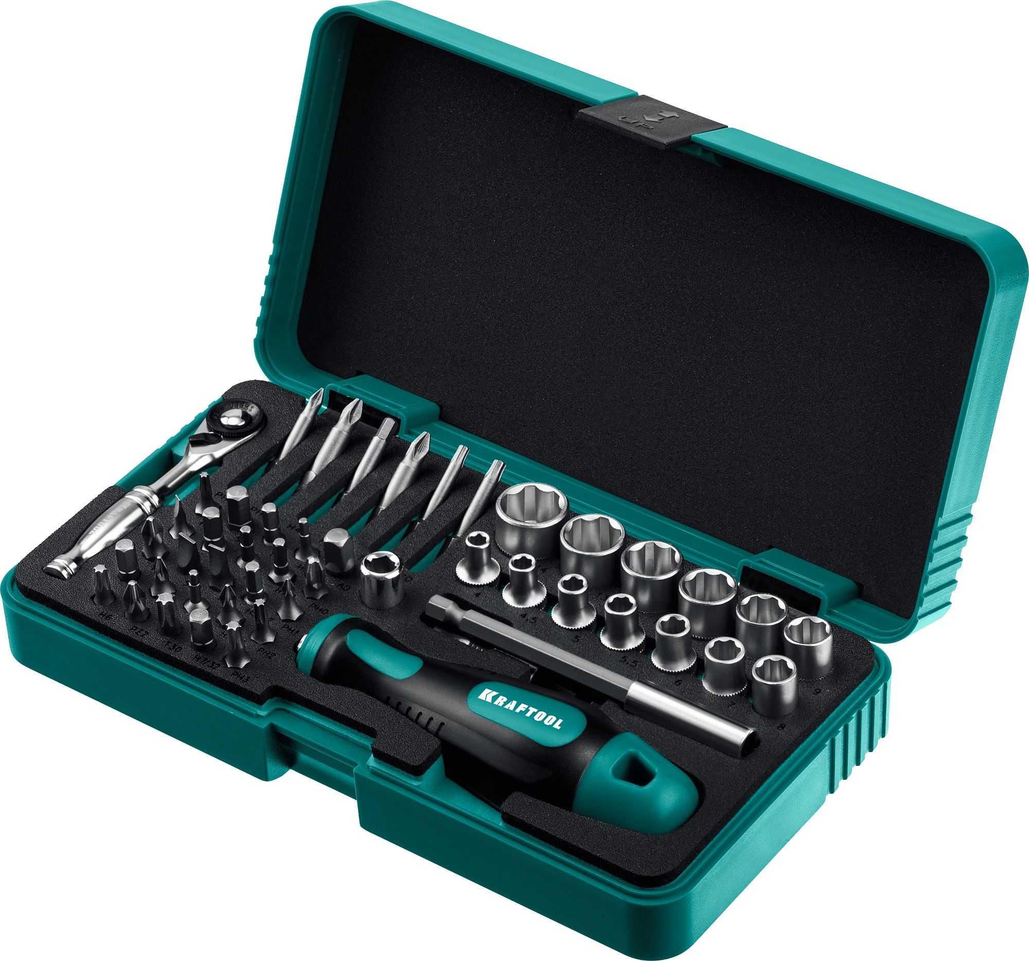 Набор бит и головок с битодержателем и трещоткой X-Drive Kraftool 25816 - фото