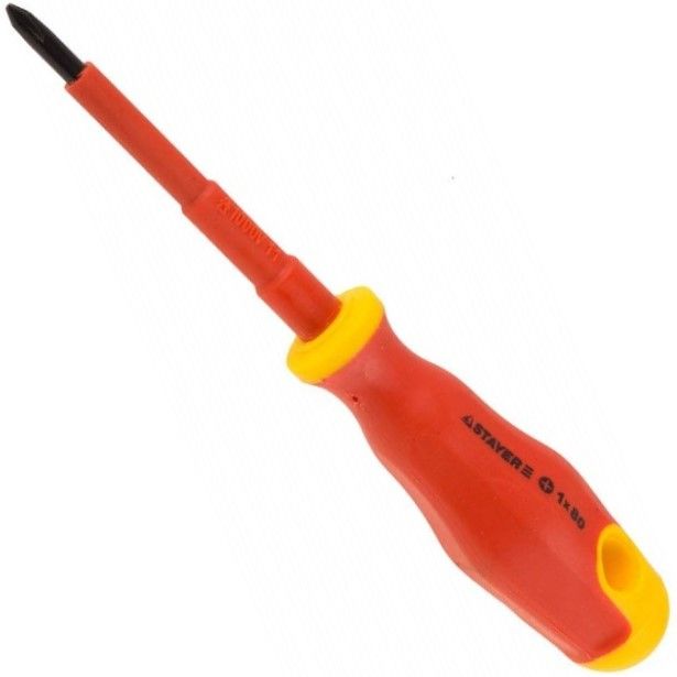 Отвертка крестовая диэлектрическая PH1х80 Stayer Electro 25142-1-08 - фото