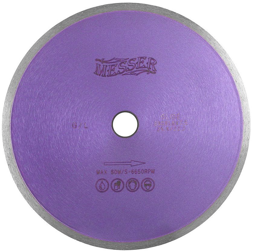 Диск алмазный со сплошной кромкой G/L по граниту 230 мм, Messer 01-22-230 - фото
