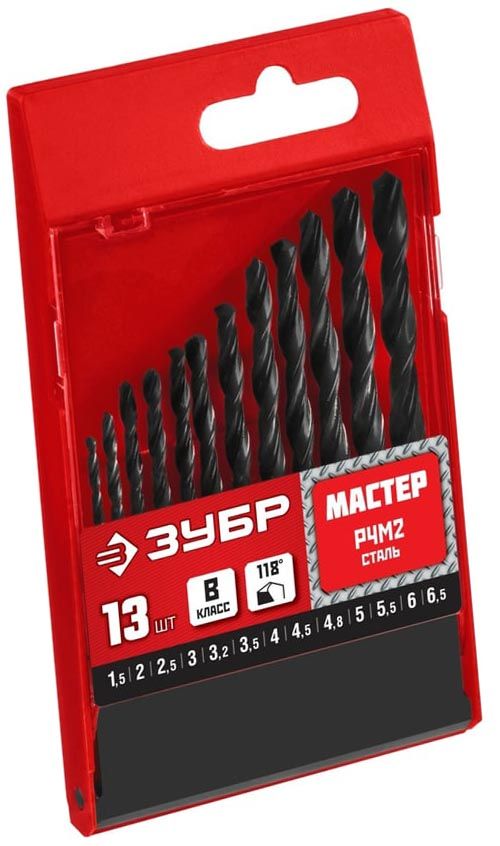 Сверло по металлу класс B, проточенный хвостовик ЗУБР Мастер, сталь Р4М2 - фото