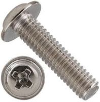 Винт с полукруглой головкой с прессшайбой DIN 967, никелированная сталь